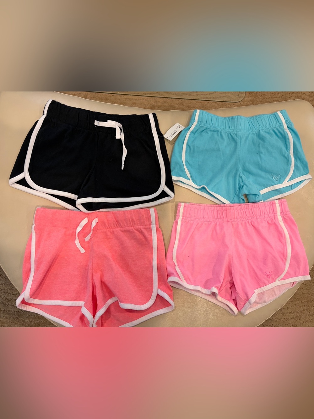 Old Navy & Justice Girls' Athletic Shorts Set - Black, Aqua Blue, Coral, Pink